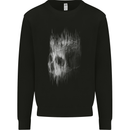 King Skull Gothic Biker Tattoo Tribal Mens Sweatshirt Jumper Black
