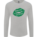 Kiss Me I'm Irish St. Patrick's Day Mens Long Sleeve T-Shirt Sports Grey