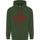 Knights Templar Cross Fancy Dress Outfit Childrens Kids Hoodie Forest Green