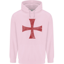 Knights Templar Cross Fancy Dress Outfit Childrens Kids Hoodie Light Pink