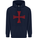 Knights Templar Cross Fancy Dress Outfit Childrens Kids Hoodie Navy Blue