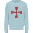 Knights Templar Cross Fancy Dress Outfit Mens Sweatshirt Jumper Light Blue