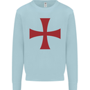 Knights Templar Cross Fancy Dress Outfit Mens Sweatshirt Jumper Light Blue
