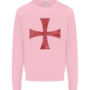 Knights Templar Cross Fancy Dress Outfit Mens Sweatshirt Jumper Light Pink