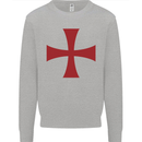 Knights Templar Cross Fancy Dress Outfit Mens Sweatshirt Jumper Sports Grey