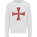Knights Templar Cross Fancy Dress Outfit Mens Sweatshirt Jumper White