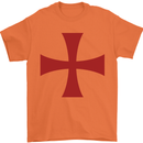 Knights Templar Cross Fancy Dress Outfit Mens T-Shirt Cotton Gildan Orange
