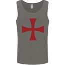 Knights Templar Cross Fancy Dress Outfit Mens Vest Tank Top Charcoal
