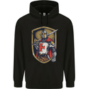Knights Templar England St Georges Day Mens 80% Cotton Hoodie Black
