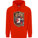 Knights Templar England St Georges Day Mens 80% Cotton Hoodie Bright Red