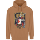 Knights Templar England St Georges Day Mens 80% Cotton Hoodie Caramel Latte