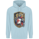 Knights Templar England St Georges Day Mens 80% Cotton Hoodie Light Blue