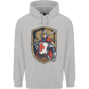 Knights Templar England St Georges Day Mens 80% Cotton Hoodie Sports Grey
