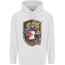Knights Templar England St Georges Day Mens 80% Cotton Hoodie White