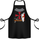 Knights Templar Fancy Dress St Georges Day Cotton Apron 100% Organic Black