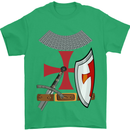 Knights Templar Fancy Dress St Georges Day Mens T-Shirt Cotton Gildan Irish Green