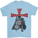 Knights Templar Prayer St. George's Day Mens T-Shirt Cotton Gildan Light Blue