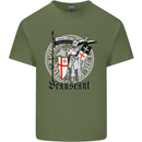 Knights Templar St Georges Day Beauseant Mens Cotton T-Shirt Tee Top Military Green