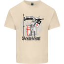 Knights Templar St Georges Day Beauseant Mens Cotton T-Shirt Tee Top Natural