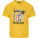 Knights Templar St Georges Day Beauseant Mens Cotton T-Shirt Tee Top Yellow
