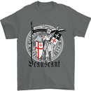 Knights Templar St Georges Day Beauseant Mens T-Shirt Cotton Gildan Charcoal