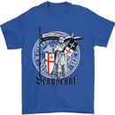 Knights Templar St Georges Day Beauseant Mens T-Shirt Cotton Gildan Royal Blue