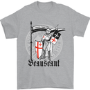 Knights Templar St Georges Day Beauseant Mens T-Shirt Cotton Gildan Sports Grey