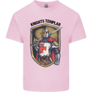 Knights Templar St Georges Day England Mens Cotton T-Shirt Tee Top Light Pink