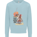 Knights Templar on a Horse Mens Sweatshirt Jumper Light Blue