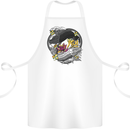 Koi Carp Yin and Yang Fish Pond Cotton Apron 100% Organic White