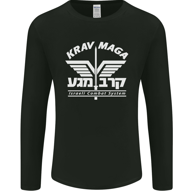 Krav Maga Israeli Defence System MMA Mens Long Sleeve T-Shirt Black