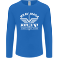 Krav Maga Israeli Defence System MMA Mens Long Sleeve T-Shirt Royal Blue