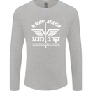 Krav Maga Israeli Defence System MMA Mens Long Sleeve T-Shirt Sports Grey