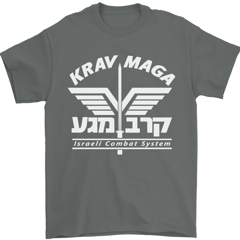 Krav Maga Israeli Defence System MMA Mens T-Shirt Cotton Gildan Charcoal