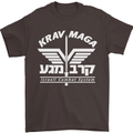 Krav Maga Israeli Defence System MMA Mens T-Shirt Cotton Gildan Dark Chocolate