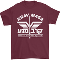 Krav Maga Israeli Defence System MMA Mens T-Shirt Cotton Gildan Maroon