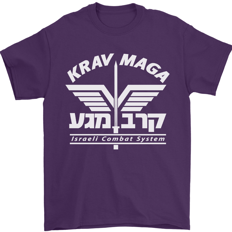 Krav Maga Israeli Defence System MMA Mens T-Shirt Cotton Gildan Purple