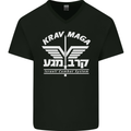 Krav Maga Israeli Defence System MMA Mens V-Neck Cotton T-Shirt Black