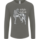 Krav Maga Mixed Martial Arts MMA Fighting Mens Long Sleeve T-Shirt Charcoal
