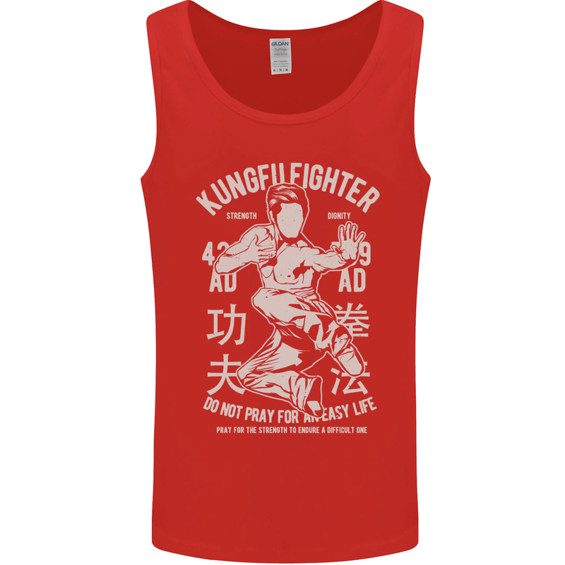 Kung Fu Fighter Mixed Martial Arts MMA Mens Vest Tank Top Red