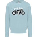 Kustom Kulture Cafe Racer Biker Motorbike Mens Sweatshirt Jumper Light Blue