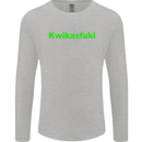 Kwikasfuki Superbike Funny Biker Motorcycle Mens Long Sleeve T-Shirt Sports Grey