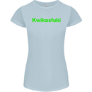 Kwikasfuki Superbike Funny Biker Motorcycle Womens Petite Cut T-Shirt Light Blue