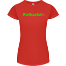 Kwikasfuki Superbike Funny Biker Motorcycle Womens Petite Cut T-Shirt Red