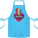 LGBTQI+ Rights Gay Pride Awareness LGBT Cotton Apron 100% Organic Turquoise