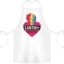 LGBTQI+ Rights Gay Pride Awareness LGBT Cotton Apron 100% Organic White