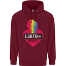 LGBTQI+ Rights Gay Pride Awareness LGBT Mens 80% Cotton Hoodie Maroon
