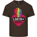 LGBTQI+ Rights Gay Pride Awareness LGBT Mens Cotton T-Shirt Tee Top Dark Chocolate