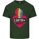 LGBTQI+ Rights Gay Pride Awareness LGBT Mens Cotton T-Shirt Tee Top Forest Green