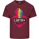 LGBTQI+ Rights Gay Pride Awareness LGBT Mens Cotton T-Shirt Tee Top Maroon